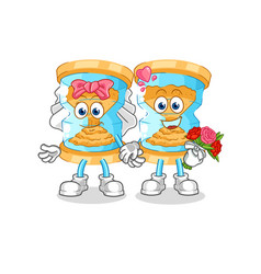 Hourglass Wedding Cartoon Mascot