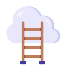 Cloud With Ladder Denoting Concept Of Career Grow