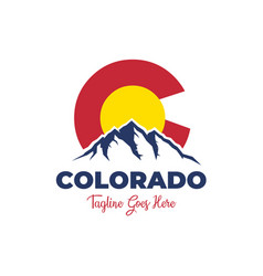 Colorado Mountain Logo Art Isolated