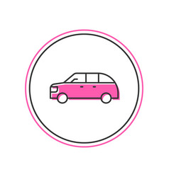 Filled Outline Hatchback Car Icon Isolated