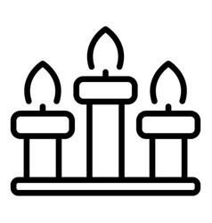 Indian Candles Icon Outline India City