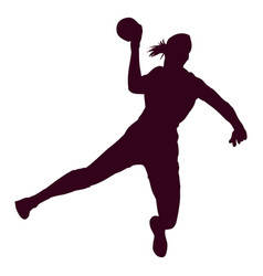 Silhouette Woman Playing Handball