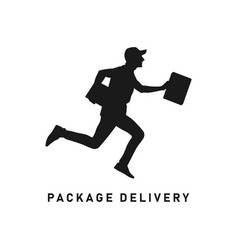 Delivery Man Black Silhouette Postman Icon Sign