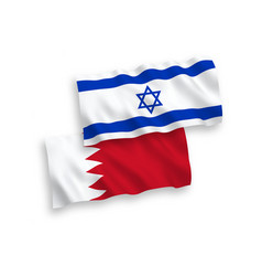 Flags Bahrain And Israel On A White Background