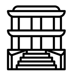 Temple Stairs Icon Outline India City