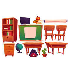 Classroom Furniture Class Interior Stuff Set