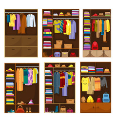 Clothes Wardrobe Room Full Of Woman Set