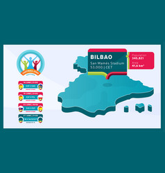 Isometric Spain Country Map Tagged In Bilbao