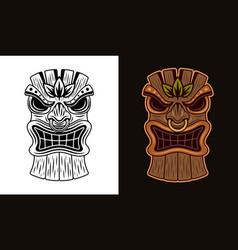 Tiki Wooden Head In Two Styles