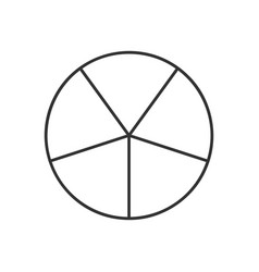 Circle Divided In 5 Segments Pie Or Pizza Round