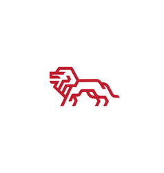 Creative Abstract Red Lion Logo