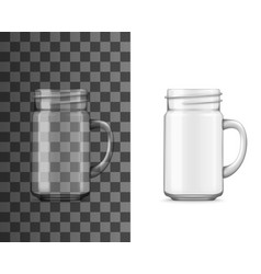 Glass Jar With Handle For Drinks Realistic Mockup