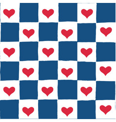 Hand Drawn Navy Checkerboard Pattern