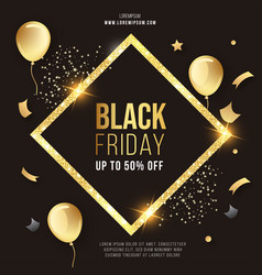 Modern Black Friday Sale With Gold Frame Design