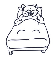 Pig Sleeping Bed Stroke