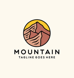 Mountain Logo Colorful Monoline High Peak Icon