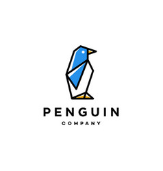 Penguin Logo Abstract Geometric Line Design