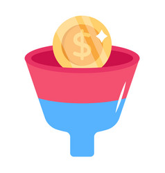 A Flat Icon Design Of Sales Funnel