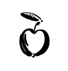 Apple Sketch Icon Isolated On Background