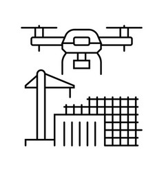 Construction Site Drone Line Icon