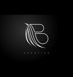 Monogram Line B Letter Logo With Creative Swoosh