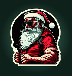 Strong Santa Claus Christmas Sticker Decal