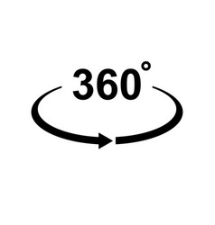 Rotate 360 degrees icon on white background Vector Image