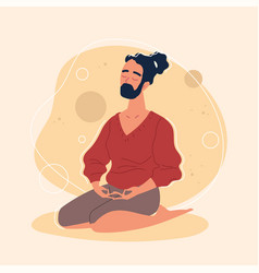 Bearded Man Meditating