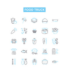 Food Truck Line Icons Set Food Truck