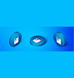 Isometric Paint Bucket Icon Isolated On Blue