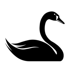 Swan Black Icon On White Background