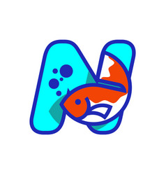 Alphabet N Fish Logo