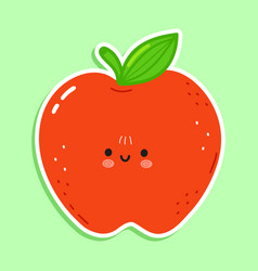 Cute Funny Red Apple Sticker Character