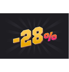 Negative 28 Discount Banner With Dark Background