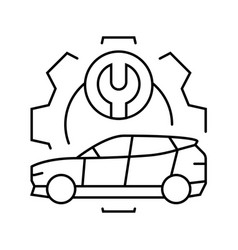 Ev Maintenance Electric Line Icon