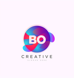 Initial Letter Bo 3d Logo Template Colorful