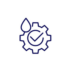 Lubricant Line Icon With A Gear