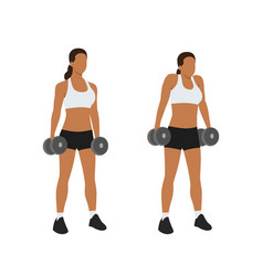 Woman Doing Dumbbell Shrugs Exercise Flat