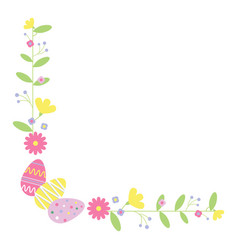 Easter Eggs And Flowers Border Holidays