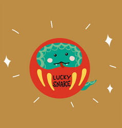 Lucky Snake Daruma Japanese Charm