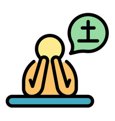 Suicide Problem Icon Color Outline