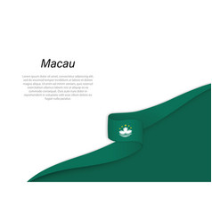 Wave Flag Of Macau With Copyspace Background