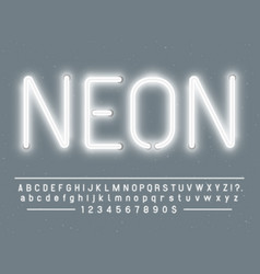 Bright Glowing White Neon Sign Characters Font