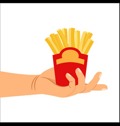 Hand Holding French Fries