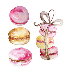 Watercolor Set Three Macarons