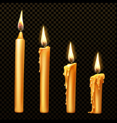 Burning Candle Dripping Or Flowing Wax Realistic