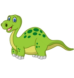 Cute green dinosaur cartoon Royalty Free Vector Image