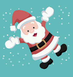 Christmas Card Of Santa Claus Waving Cheerful