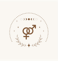 Female And Male Symbols In Boho Style Gender