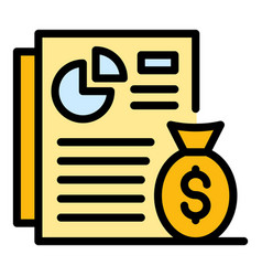 Financial Planning Document Icon Flat